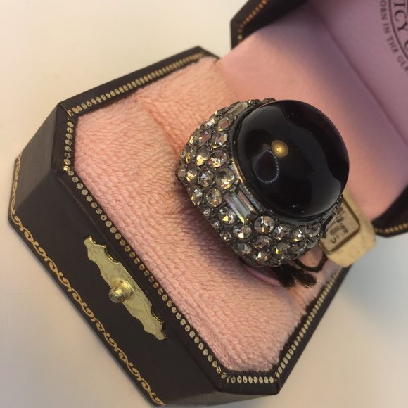 💍🖤JUICY COUTURE Stone Cluster Cab Ring YJRU4304 - Picture 1 of 8